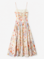 Floral Print Summer Dress with a Fitted Corset Bodice
