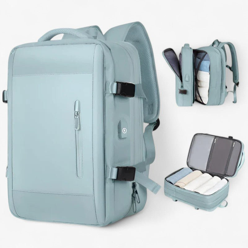 Expandable Travel Backpack with an Anti-Theft Pocket