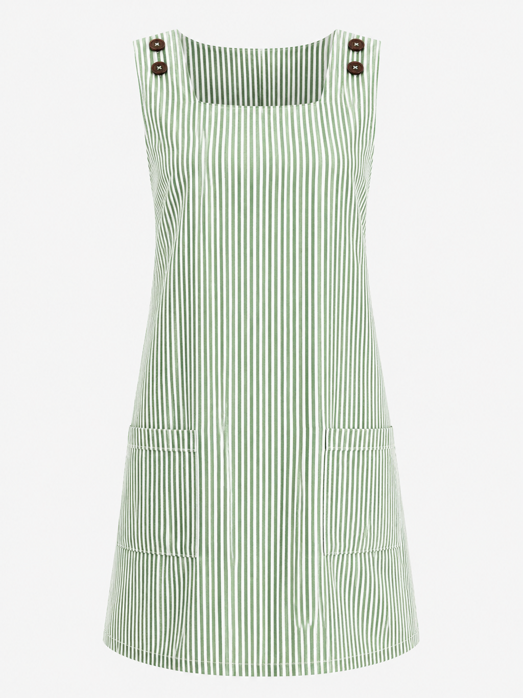 Sleeveless Striped Dress with Side Pockets