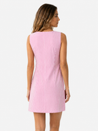 Sleeveless Striped Dress with Side Pockets