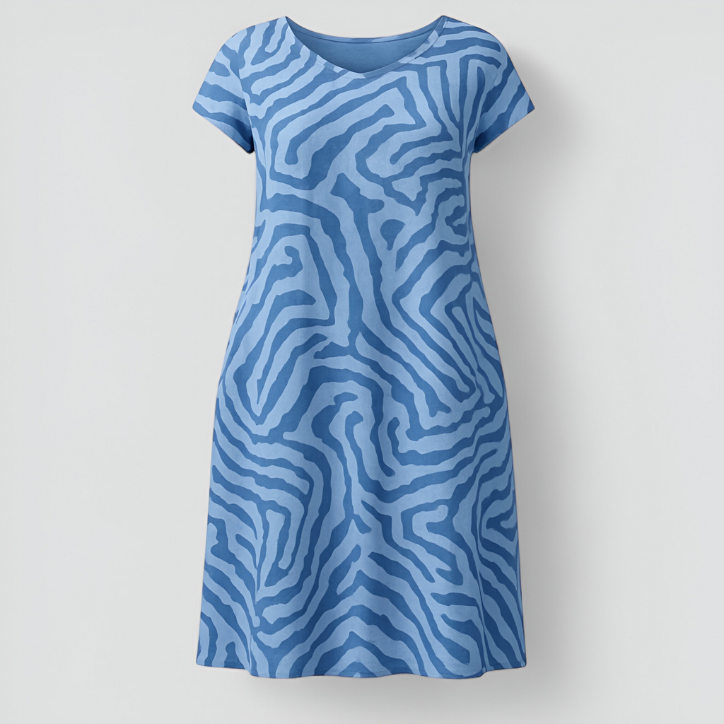 Vestido de verano de corte en A en tejido suave y transpirable