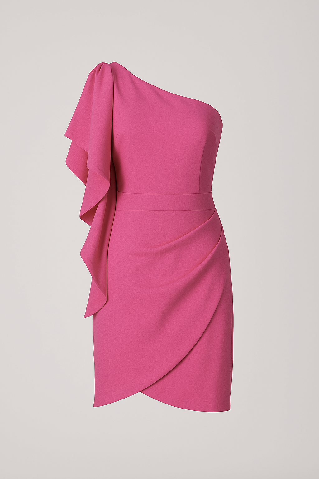 Vestido mini asimétrico con detalle drapeado estructurado
