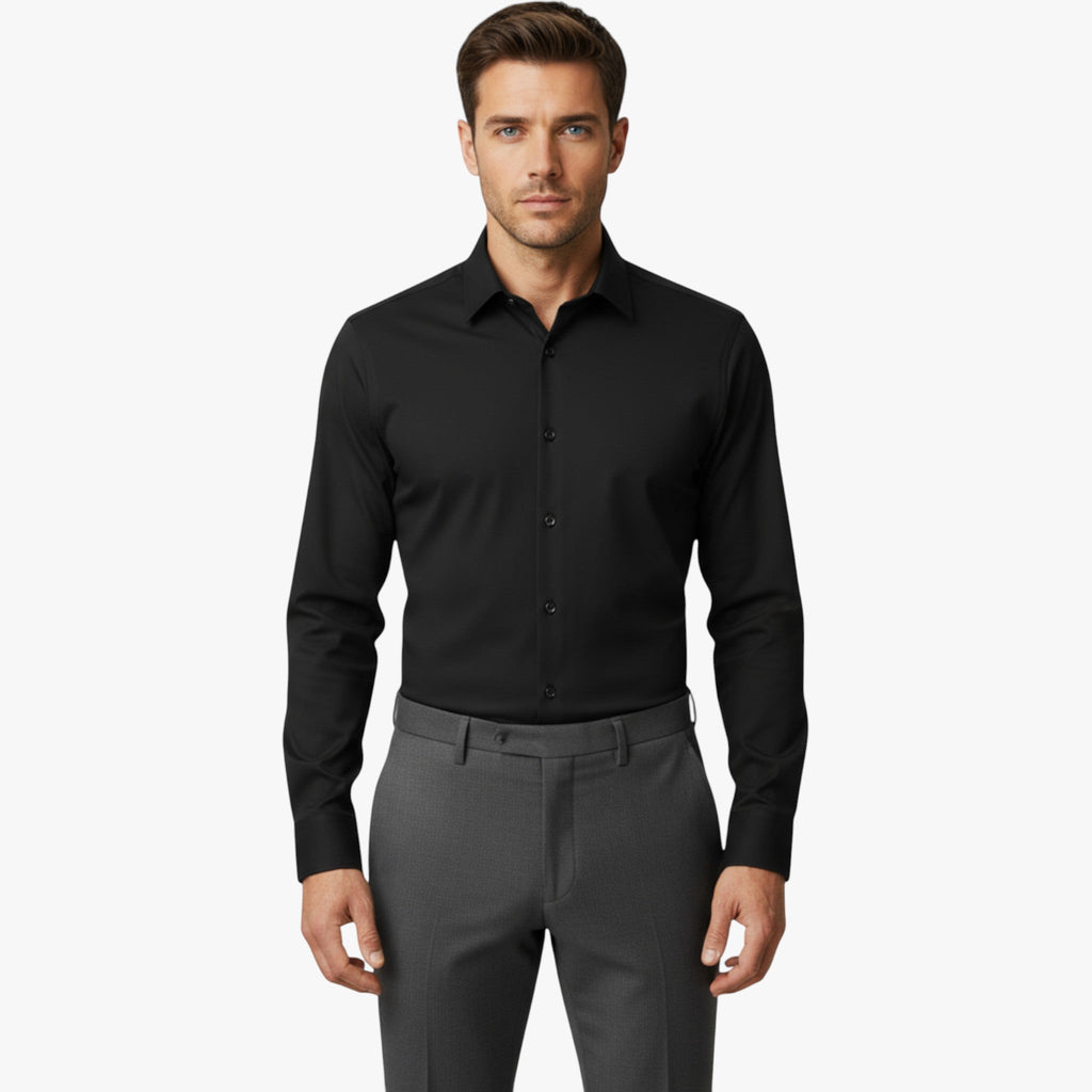 Camisa de oficina elástica con corte moderno y entallado