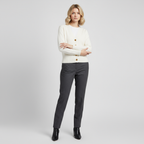 Button-Front Wool Jumper with Long Sleeves and H-Line Fit
