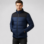 Parka de invierno forrada de pelo con cuello alto