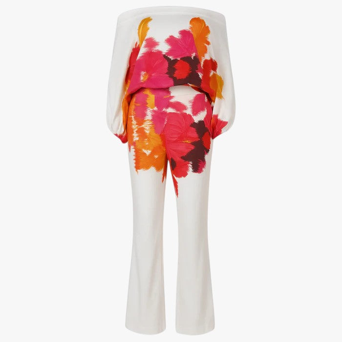 Floral Print Wide-Leg Jumpsuit with Exposed Shoulders