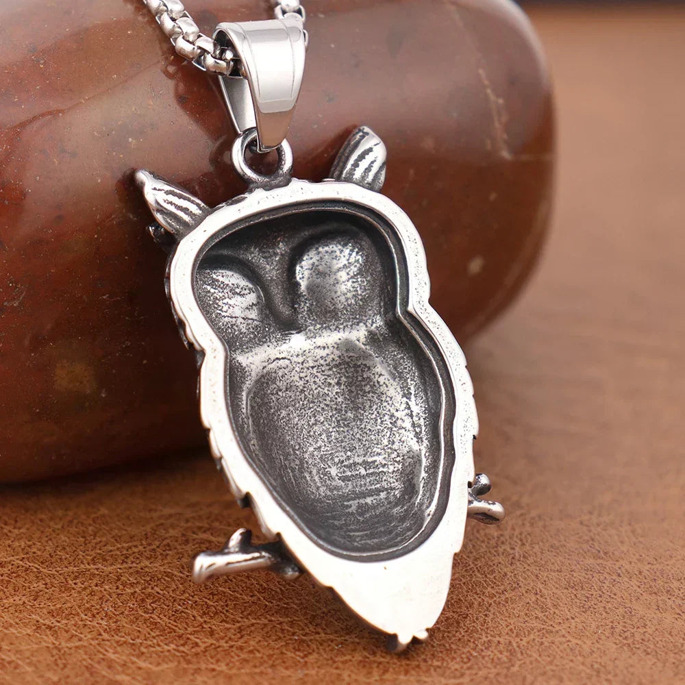 Vintage-Style Celtic Knotwork Owl Pendant Necklace
