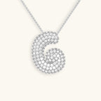 Pavé Bubble Initial Necklace with Sparkling Letter