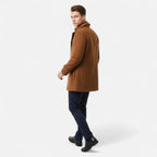 Wool Trench Coat with Zip-Up Double Collar