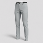 Men's Slim Fit Trousers with Elastic Waistband and Pockets