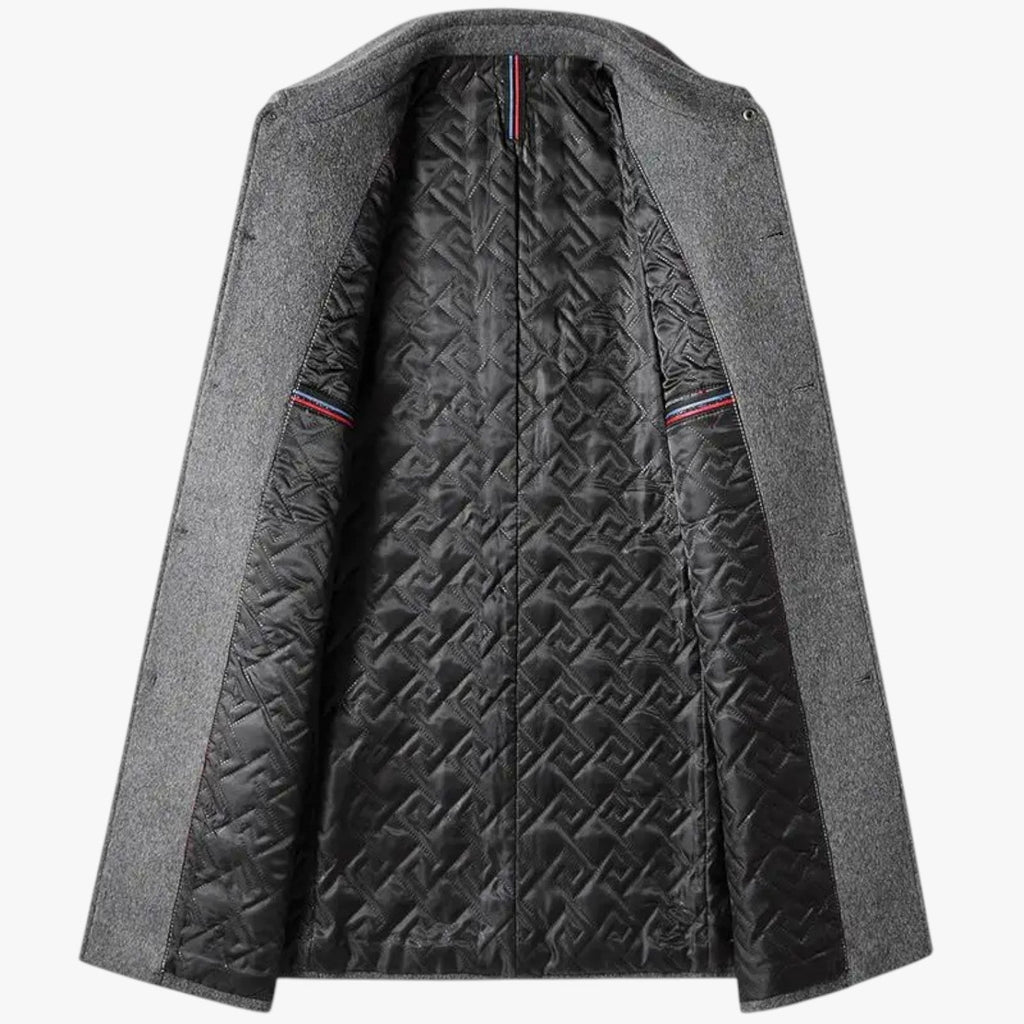 Wool-Blend Anorak Coat with Turned-Up Collar for Men