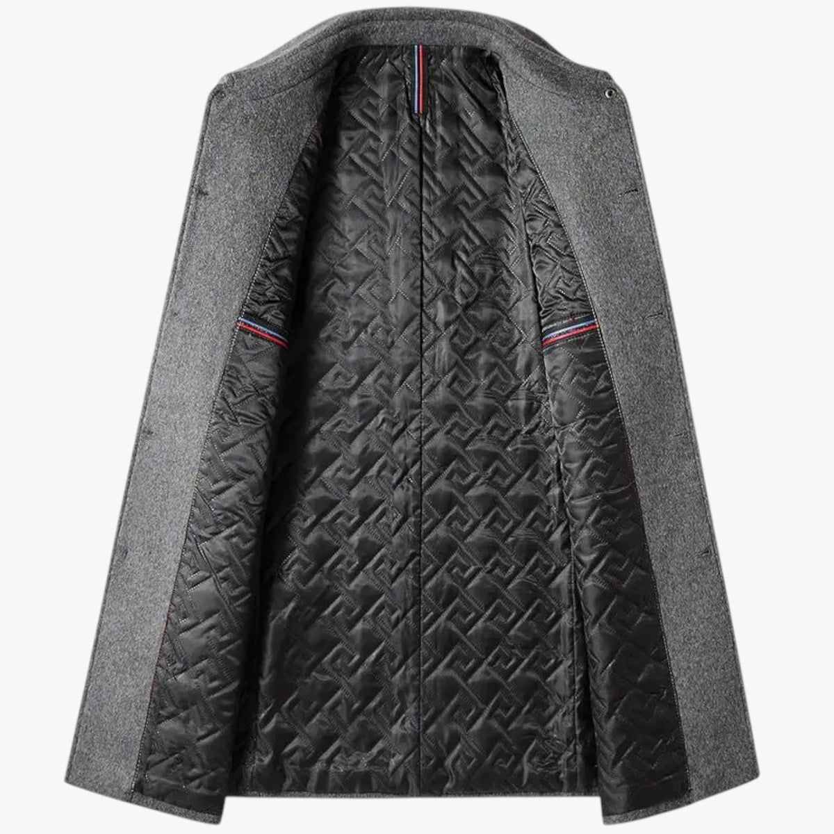 Wool-Blend Anorak Coat with Turned-Up Collar for Men