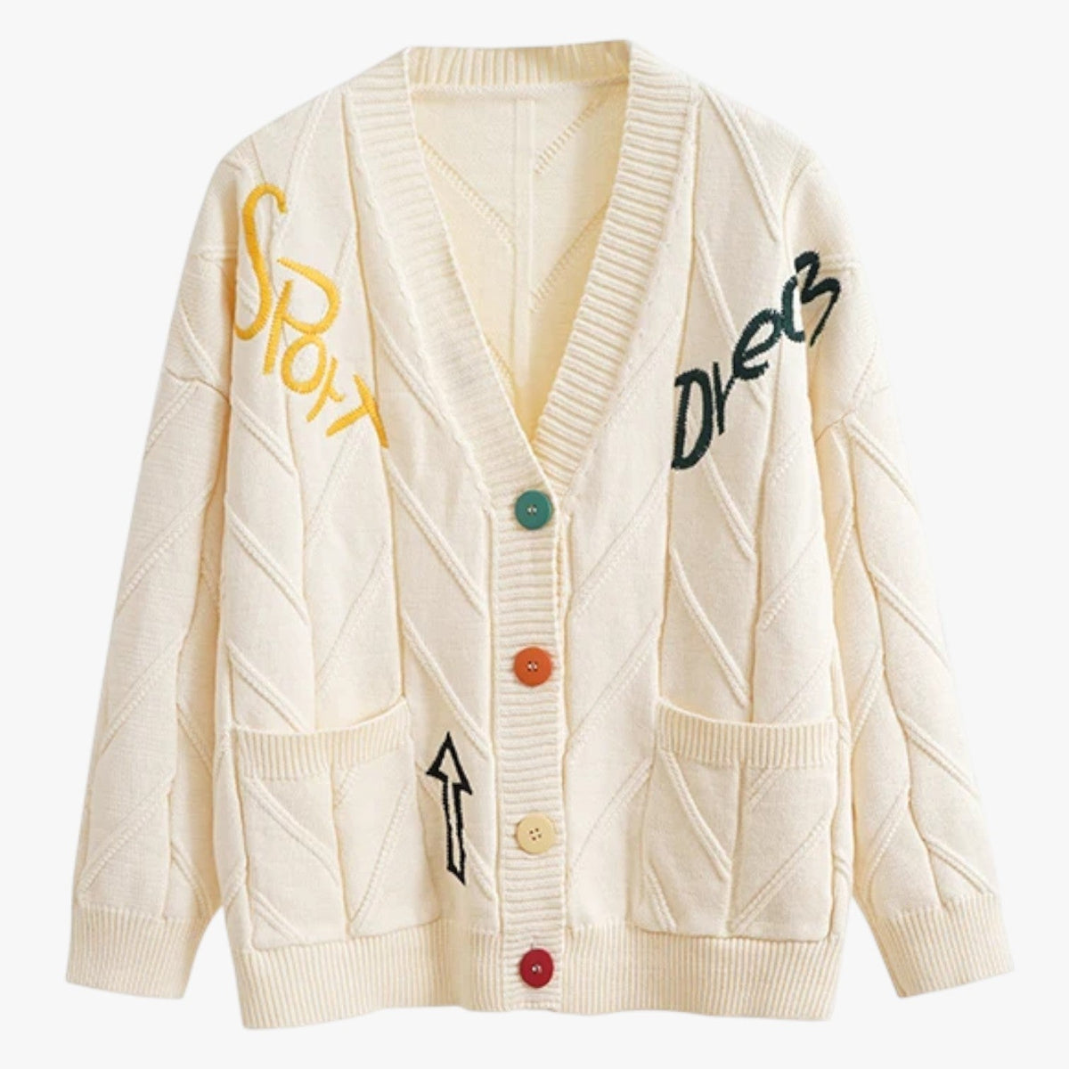 Pure Cotton Cardigan with Embroidered Button Detail