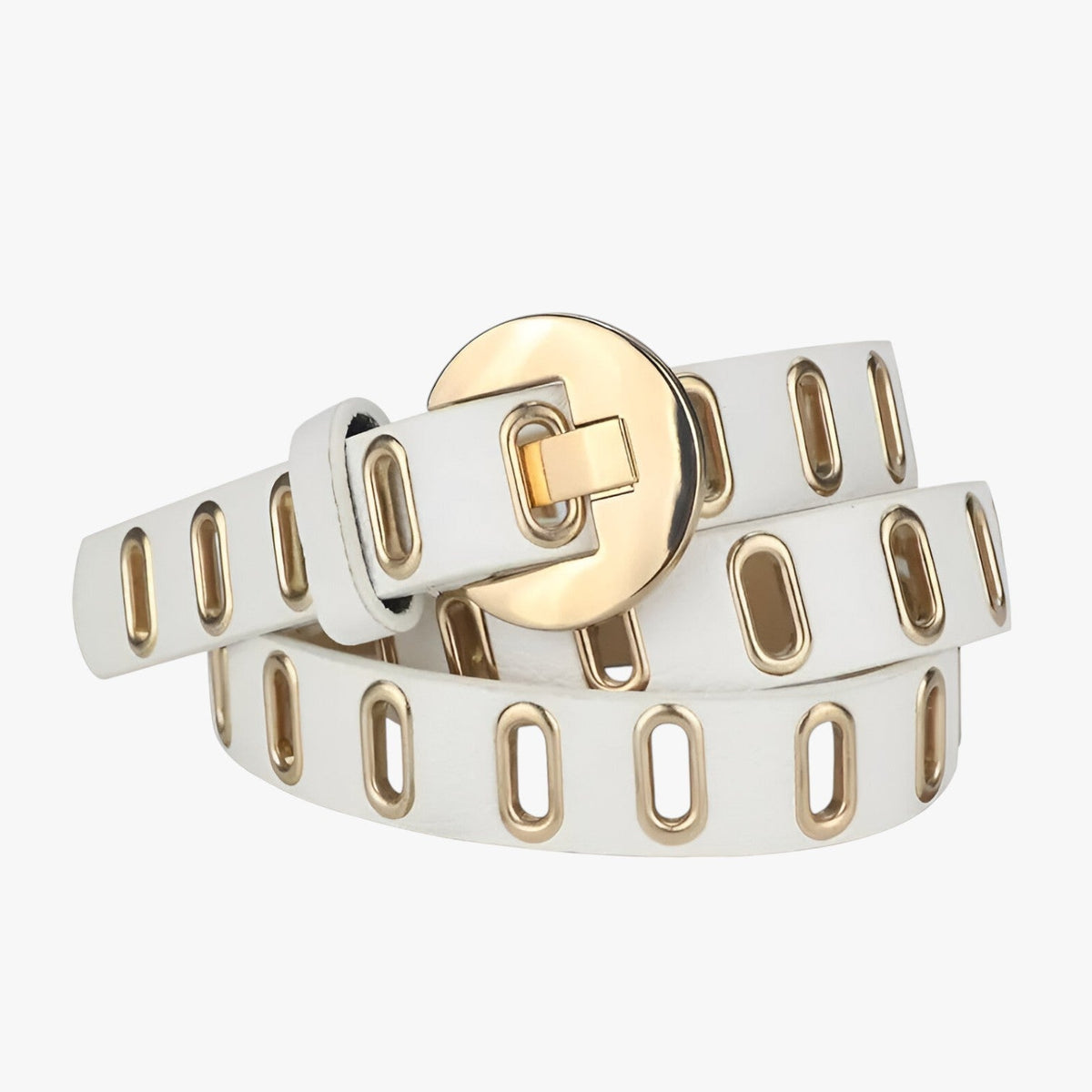 Adjustable Alloy Buckle Belt in a Grunge Punk Style