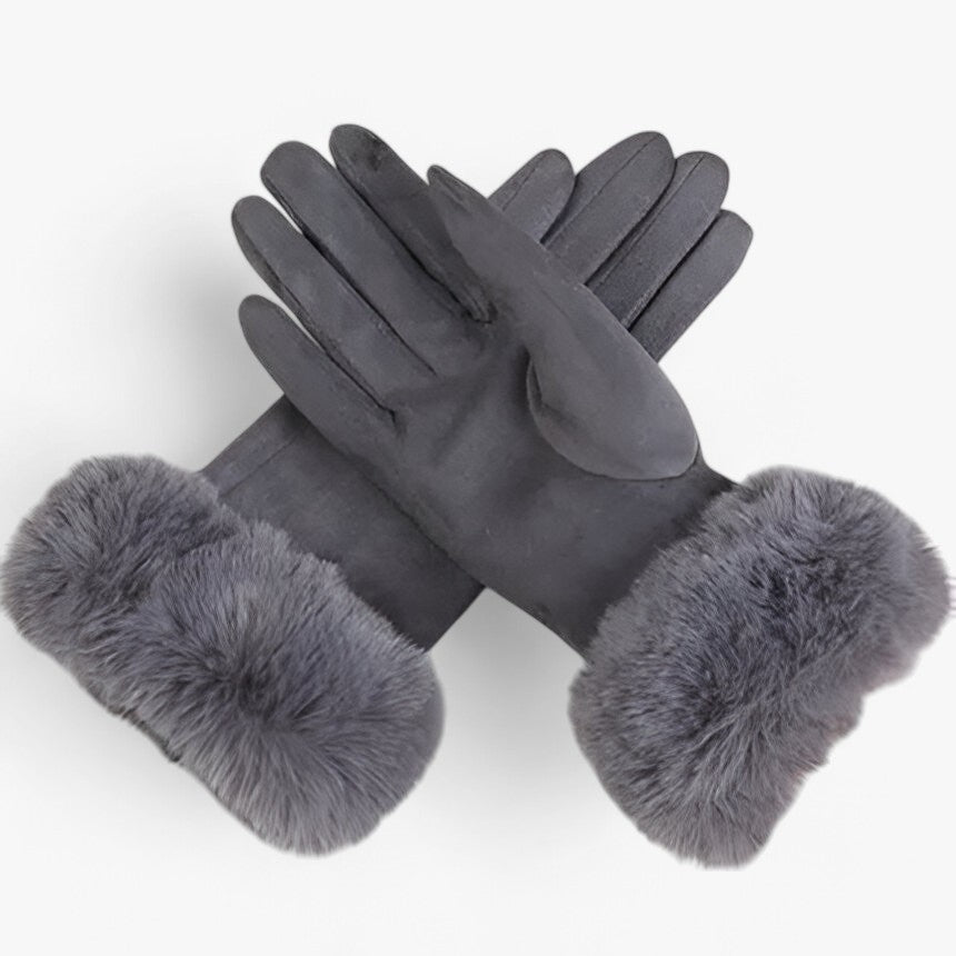 Guantes táctiles de aspecto ante con forro de terciopelo