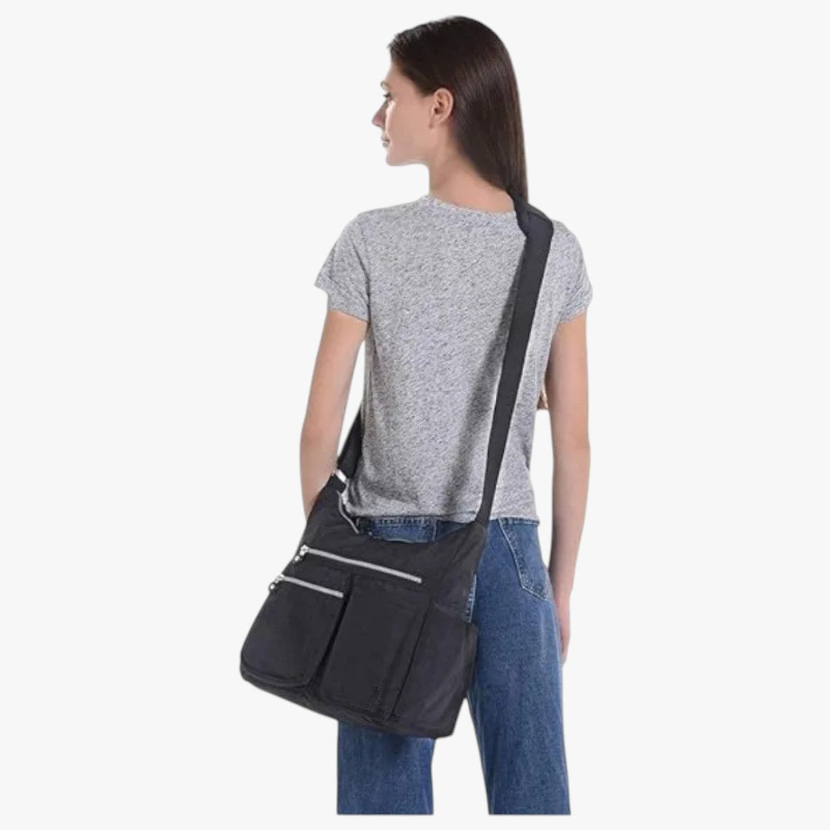 Water-Repellent Crossbody Bag with RFID-Blocking Pocket