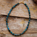 Beaded Stone Choker Necklace with Natural-Look Beads