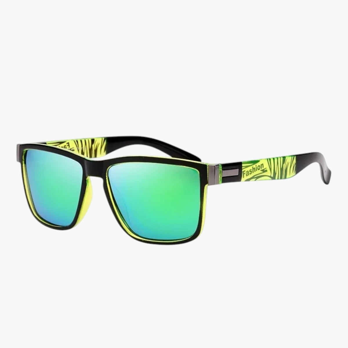 Retro polarised sunglasses with mirror-effect lenses