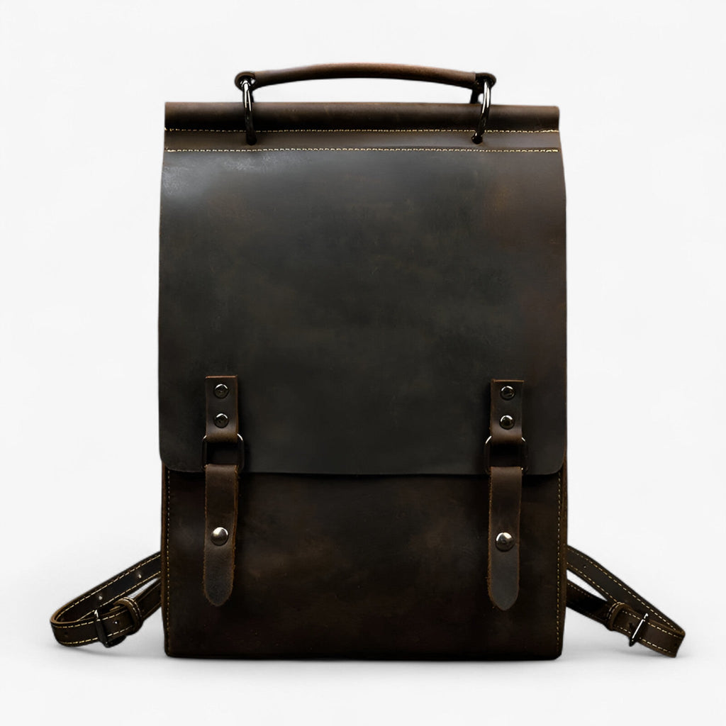Faux Leather Backpack with Laptop Compartment for Daily Use