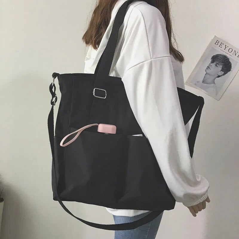 Water-Resistant Woven Crossbody Bag with Zipper Closure