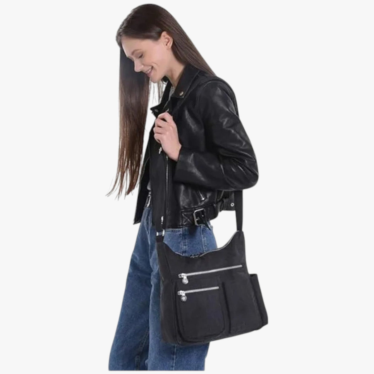 Water-Repellent Crossbody Bag with RFID-Blocking Pocket