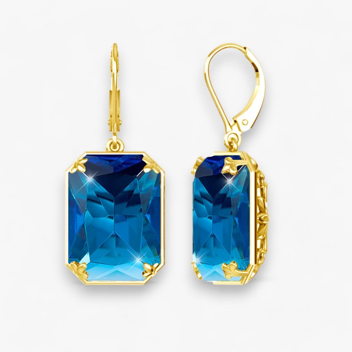 Gemstone Dangle Earrings with Gold and Silver Accents
