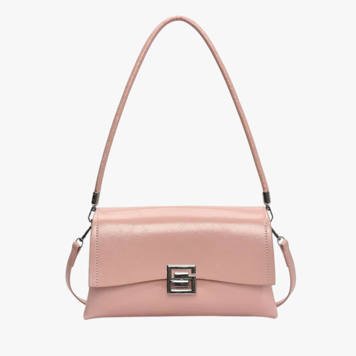 Shell-Shaped Evening Bag with Glossy Embossed Finish