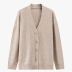 Oversize stickad kofta med V-ringning och mjuk finish