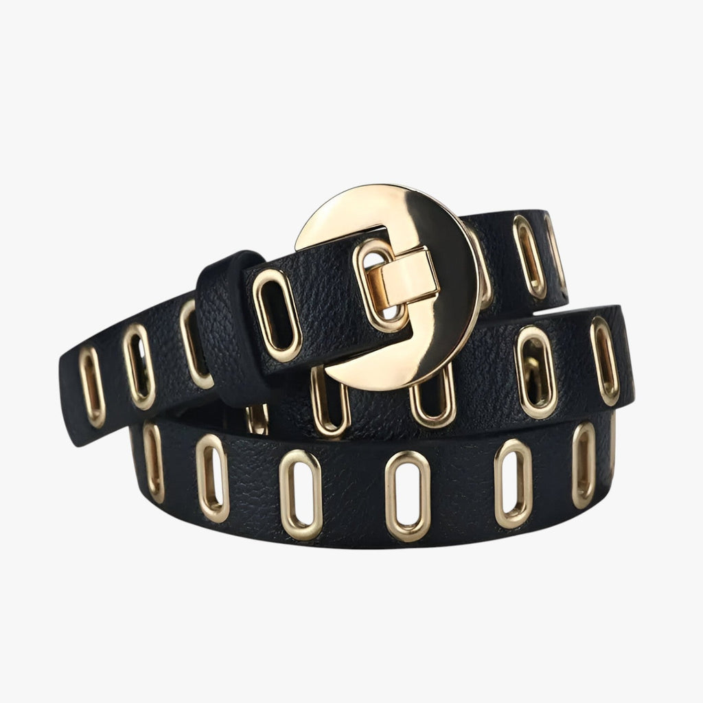 Adjustable Alloy Buckle Belt in a Grunge Punk Style