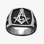 Men's Stainless Steel Statement Ring with Symbolic Design