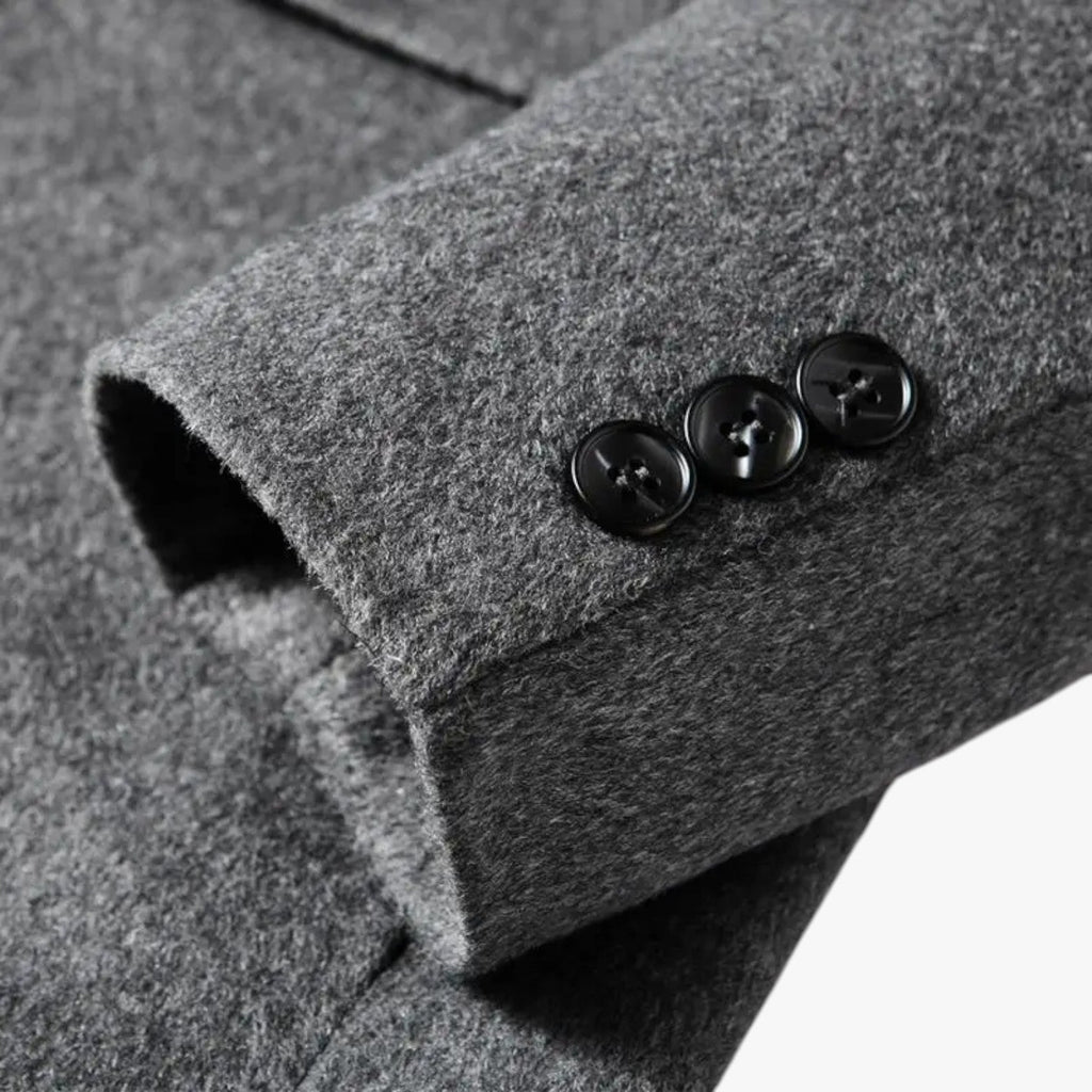 Wool-Blend Anorak Coat with Turned-Up Collar for Men