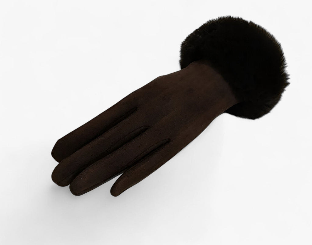 Guantes táctiles de aspecto ante con forro de terciopelo