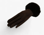 Guantes táctiles de aspecto ante con forro de terciopelo