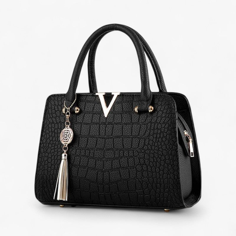 Bolso de hombro con estampado de cocodrilo y correa ajustable
