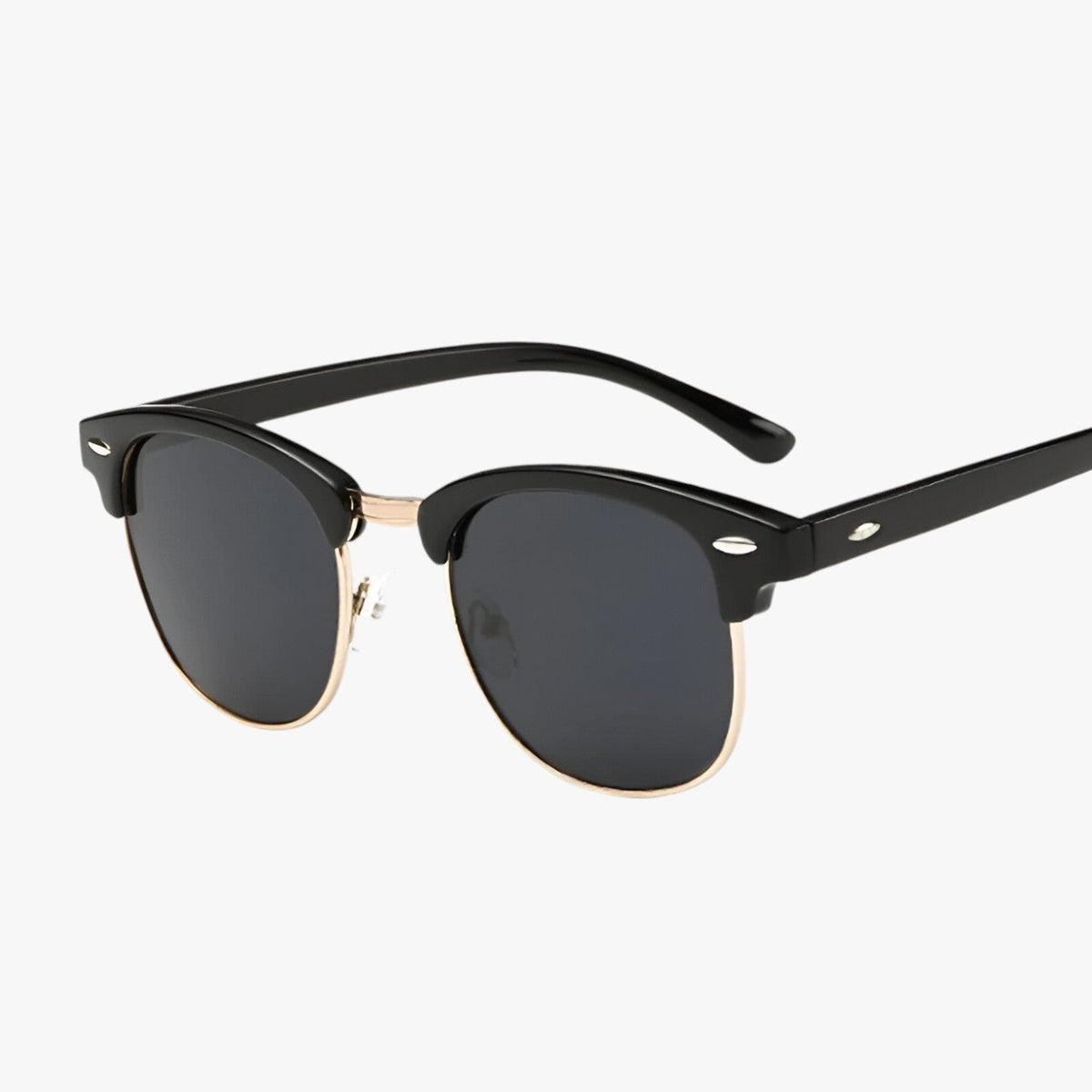 Semi-Rimless Polarized Sunglasses with a Retro Frame