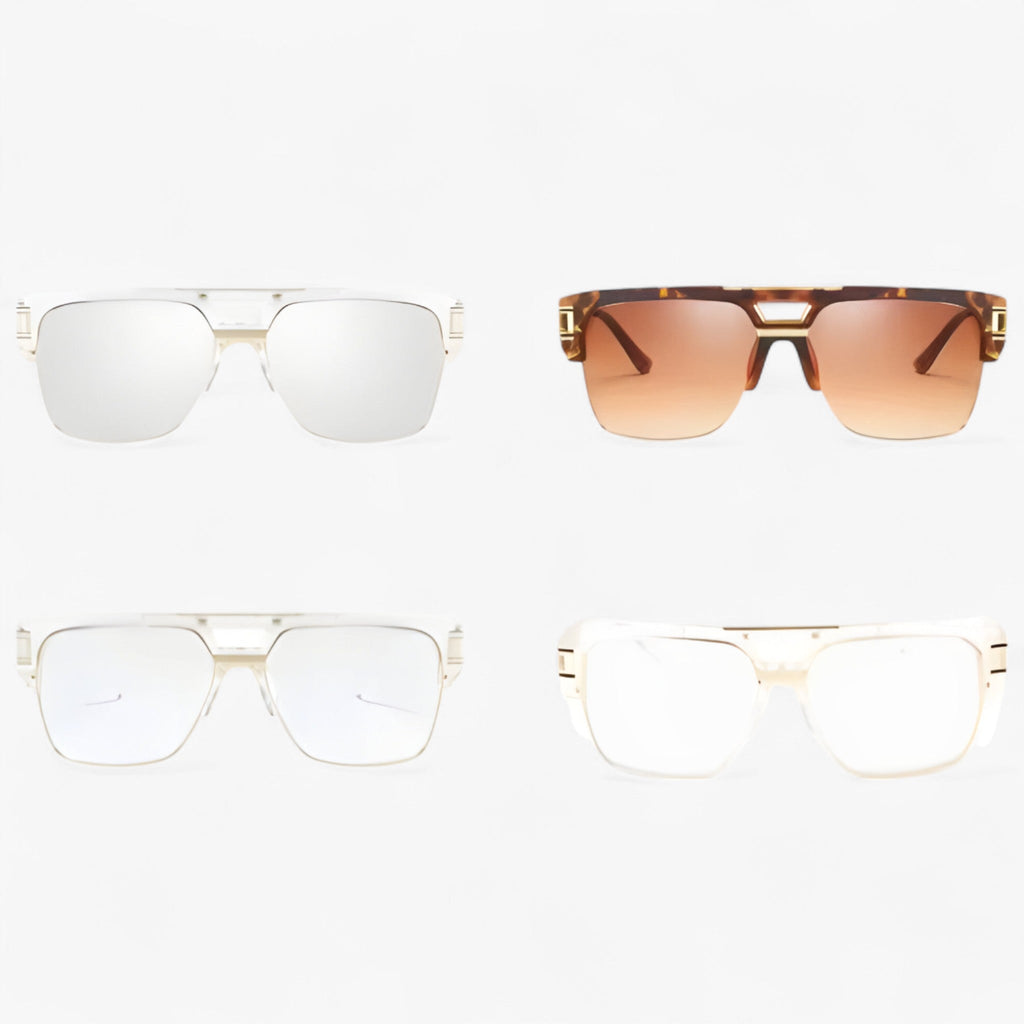 Square Mirrored Sunglasses with a Form-Fitting Frame