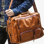 Rymlig laptopväska i konstläder för jobb och resor