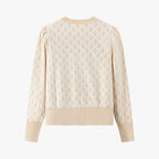 Breathable Sequin Jacquard Cardigan with Long Sleeves