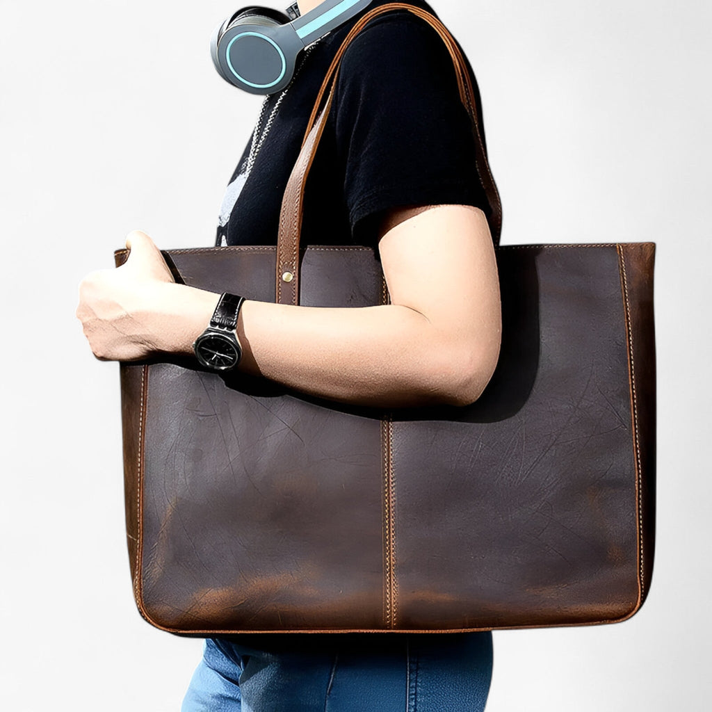 Soft Structured Tote Bag with Multiple Compartments
