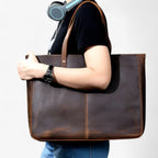 Soft Structured Tote Bag with Multiple Compartments