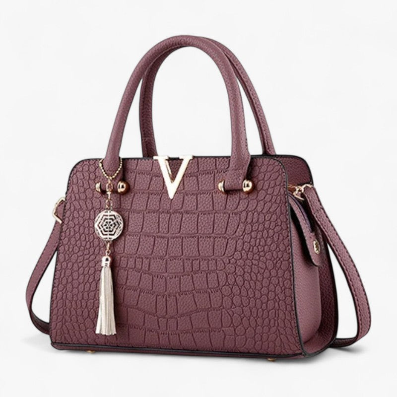 Bolso de hombro con estampado de cocodrilo y correa ajustable