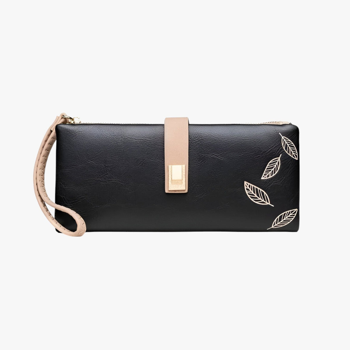 PU Leather Wallet with Leaf-Pattern Finish