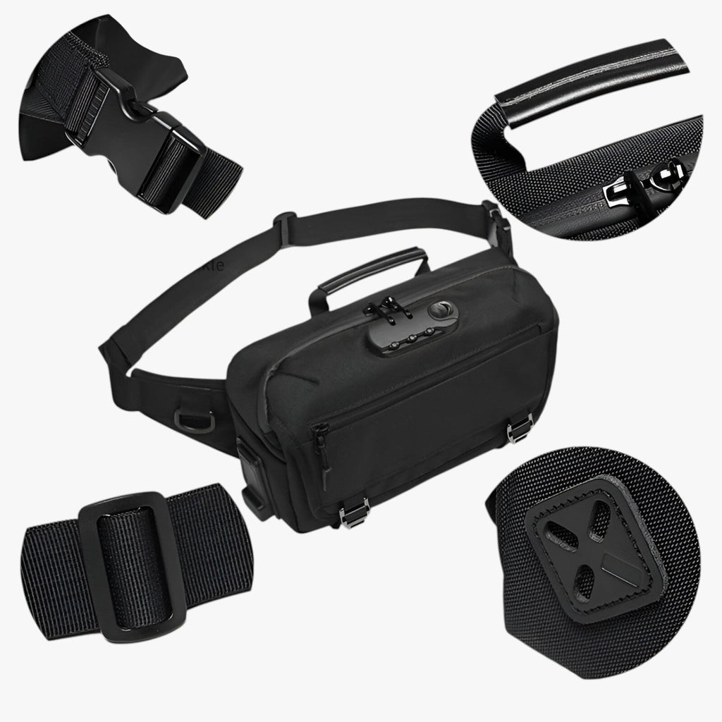 Water-Resistant Shoulder Bag with Hidden Anti-Theft Pockets