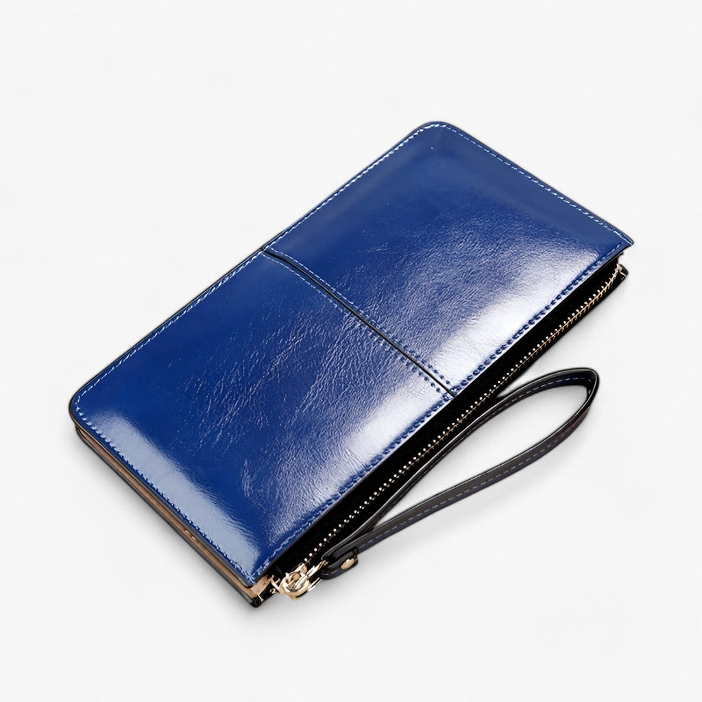 Vintage-Style PU Leather Wallet with Wrist Strap