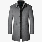 Wool-Blend Anorak Coat with Turned-Up Collar for Men