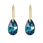 Crystal Teardrop Drop Earrings with a Silver-Tone Finish