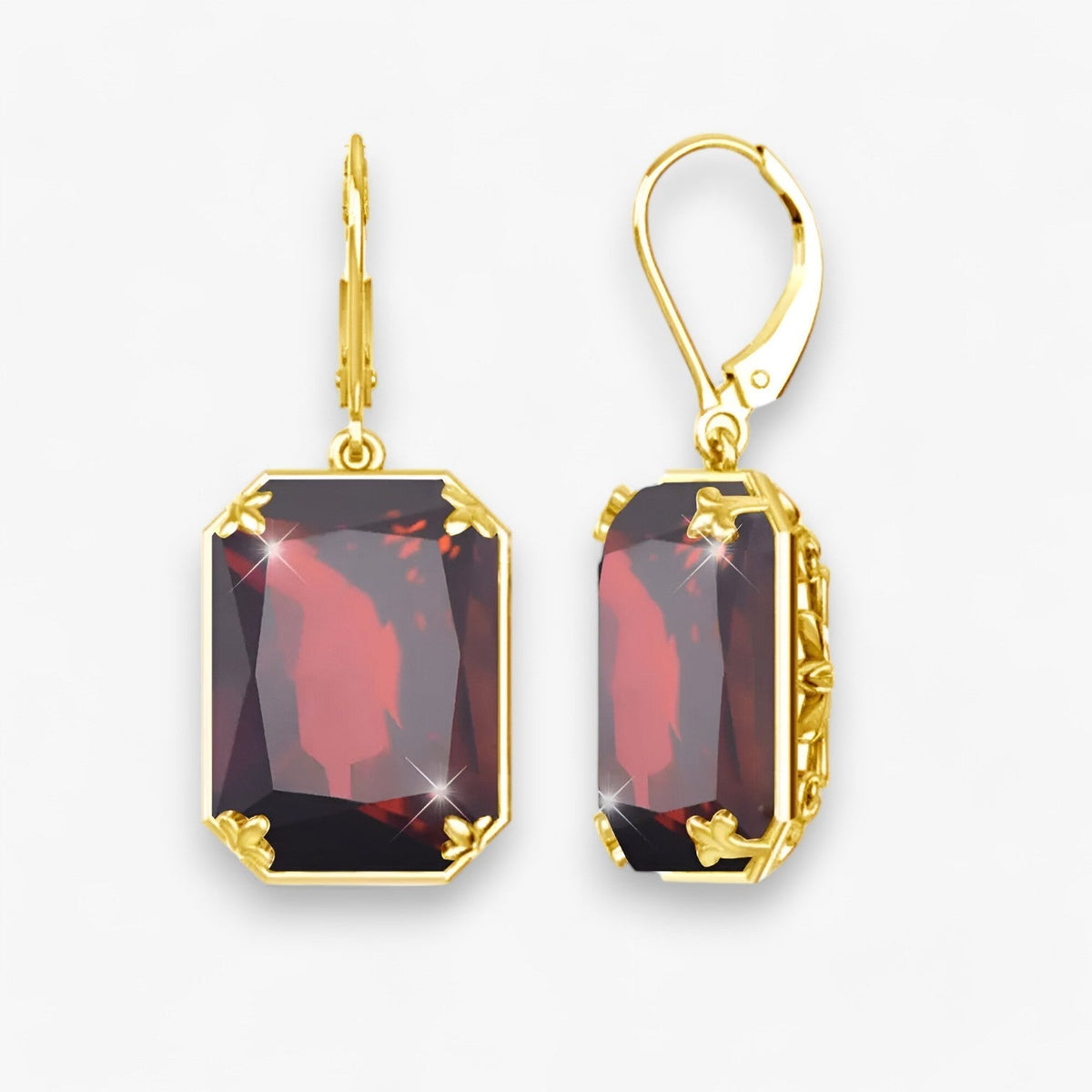 Gemstone Dangle Earrings with Gold and Silver Accents