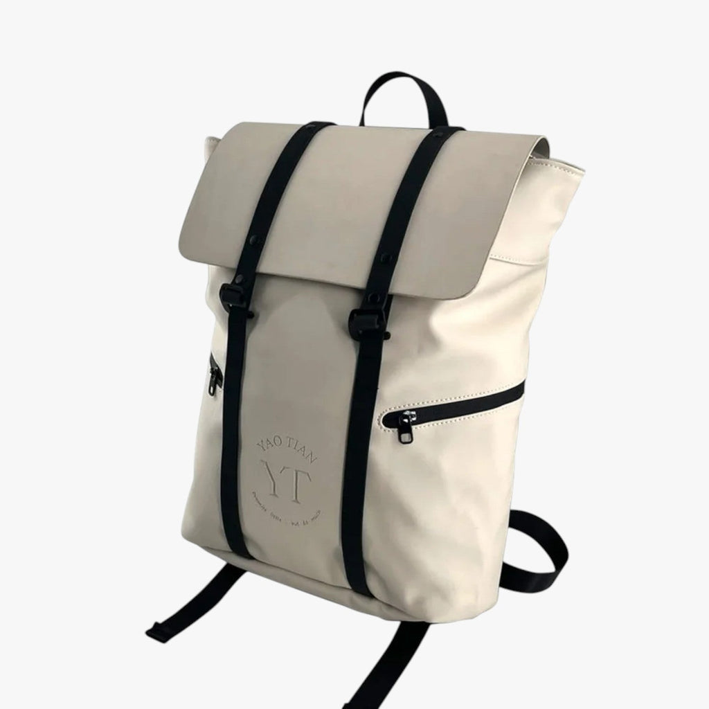 Water-Resistant Vintage-Style PU Leather Backpack