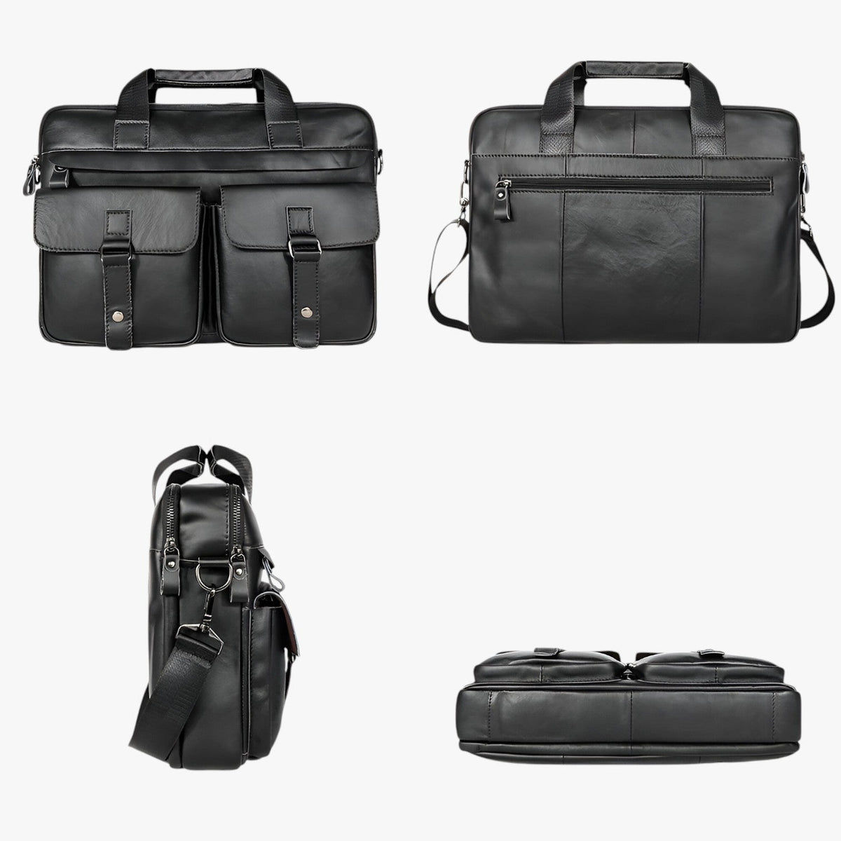 Bolso para portátil de piel sintética con correa acolchada ajustable