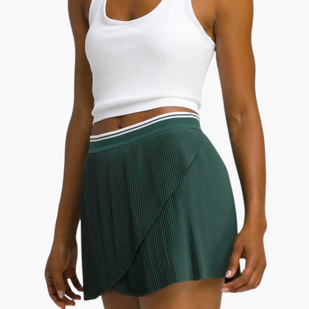 2-in-1 Pleated Sports Skirt with Built-In Shorts